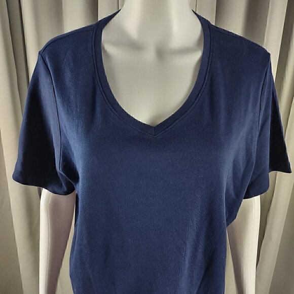 Kim Rogers Women's Curvy Short Sleeve Crew Neck Blue 100% Cotton T-Shirt Size 1X - Picture 2 of 8